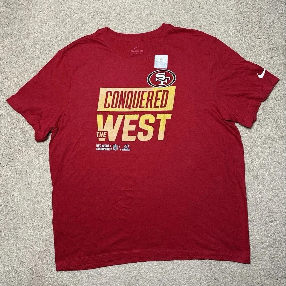 Nike San Francisco 49ers Conquered The West T-shirt Men Size 2XL XXL NWOT